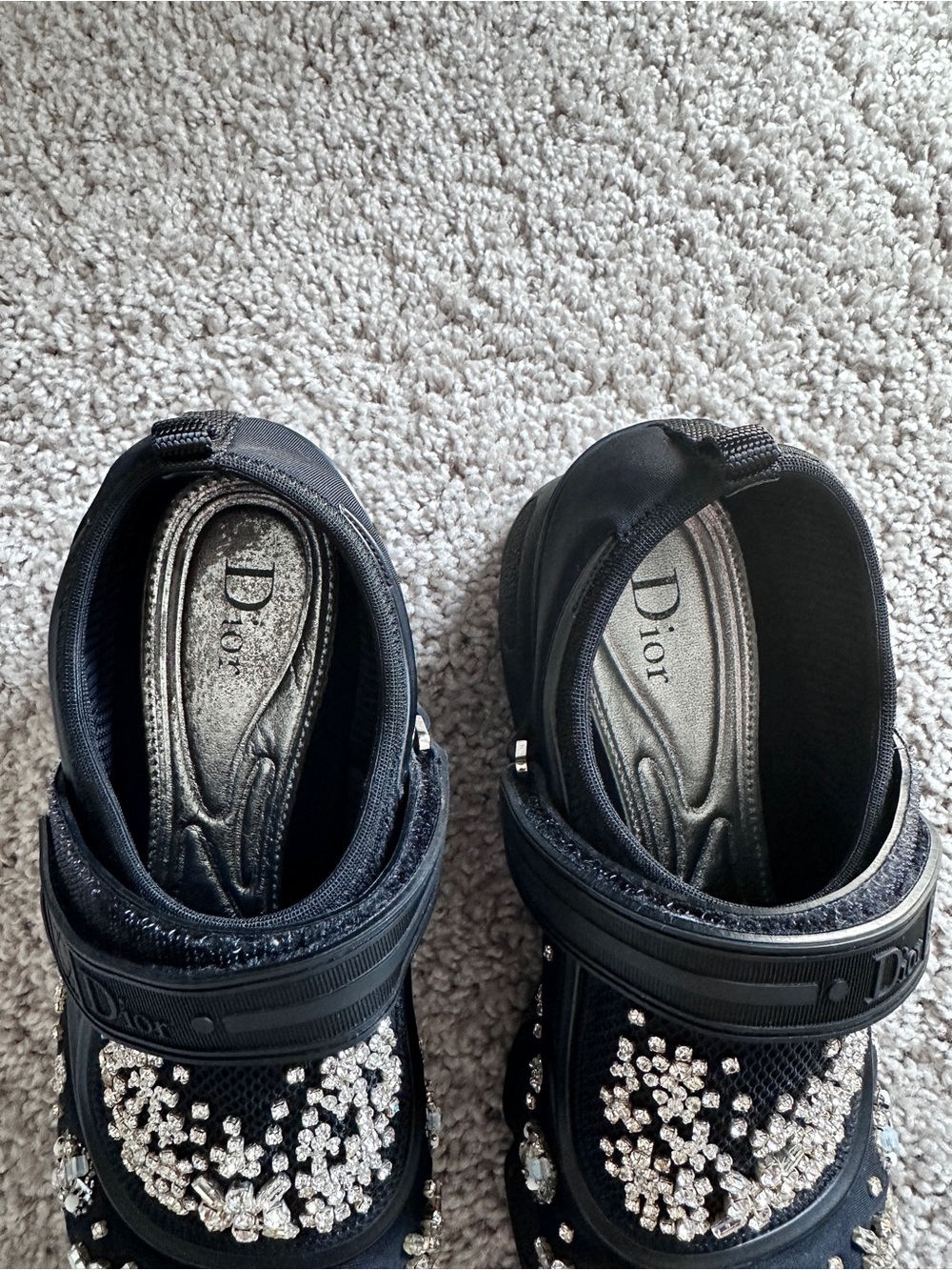 Dior Black Crystal-Embellished Sneakers - Picture 3 of 6